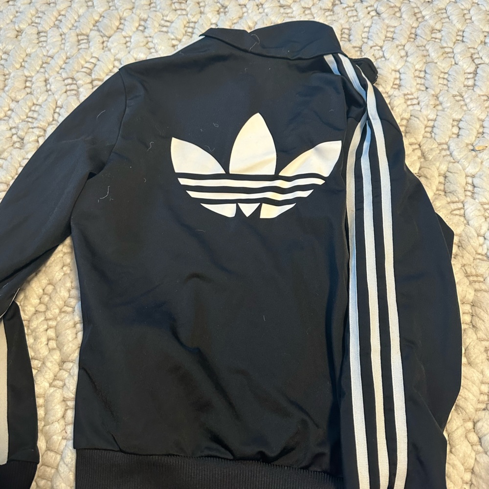 ADIDAS TRACK JACKET BLACK AND WHITE